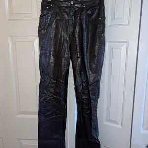 ASOS Brown Croc Textured TALL Straight Leg Pants